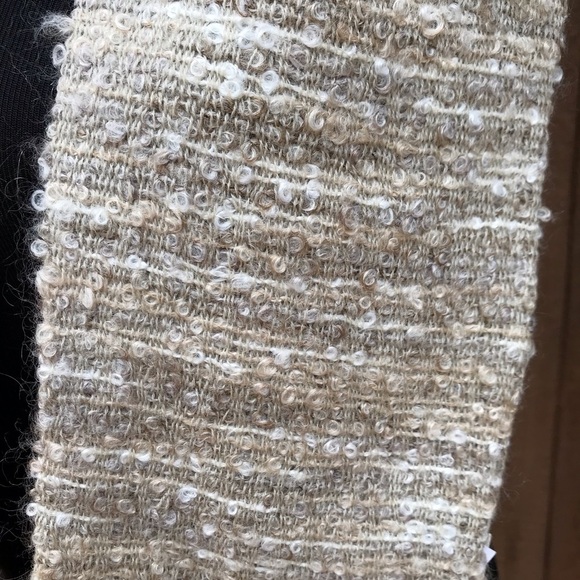 Donegal Designs Irish Knit Scarf Tan Wool Blend - Picture 4 of 6